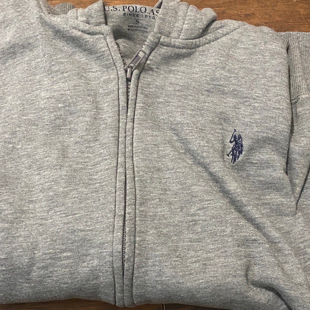 U.S. Polo Assn. Heather Gray Zip-Up Sweater
